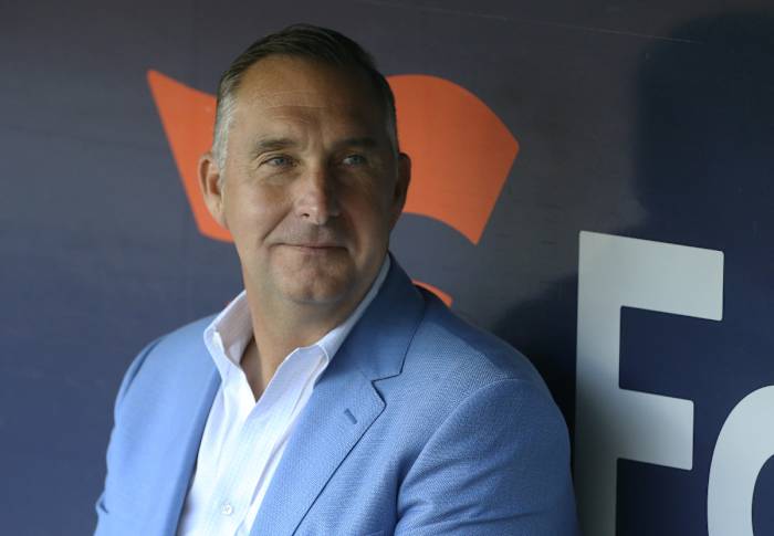 St. Louis Cardinals president of baseball operations John Mozeliak looks on from the dugout before the game against the Pittsburgh Pirates at PNC Park. (2022)